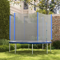 SPORTNOW 10ft Trampoline Net Replacement Safety Net with Zipped Door, Blue