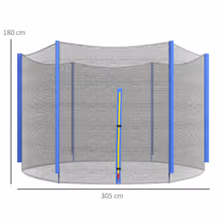 SPORTNOW 10ft Trampoline Net Replacement Safety Net with Zipped Door, Blue