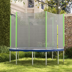 SPORTNOW 10ft Trampoline Net Replacement Safety Net with Zipped Door, Green