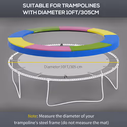 SPORTNOW 10FT Trampoline Pad Spring Cover, Waterproof, Multi-Colored