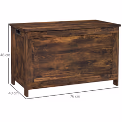 HOMCOM Storage Chest with 2 Safety Hinges, Storage Bench for Living Room
