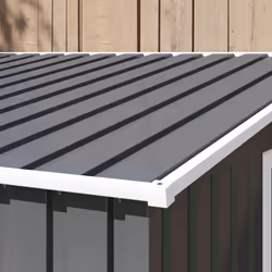 Outsunny 7 x 5FT Garden Shed w/ Foundation Lean to Metal Tool Shed Dark Grey - Additional view 8