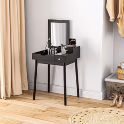 HOMCOM Dressing Table Vanity Desk Flip-up Mirror 2 Drawers, Black - Additional view 8