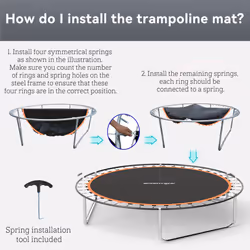 SPORTNOW Trampoline Mat with 54 V-Hooks, for 10ft Trampoline, Orange - Additional view 5