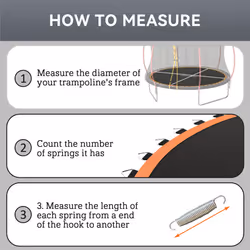 SPORTNOW Trampoline Mat with 54 V-Hooks, for 10ft Trampoline, Orange - Additional view 6