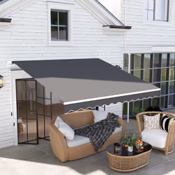 Outsunny 2.95 x 2.5m Canopy Sun Shade Shelter with Crank Handle, Dark Grey