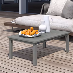 Outsunny Aluminium Outdoor Coffee Table Patio Table with Slat Top, Grey - Additional view 6