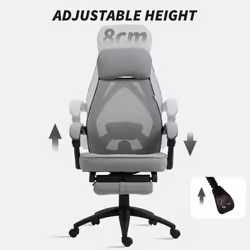 Vinsetto Mesh Swivel Task Chair for Home Office with Footrest Dark Grey