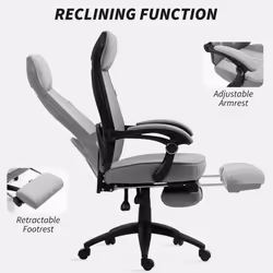 Vinsetto Mesh Swivel Task Chair for Home Office with Footrest Dark Grey