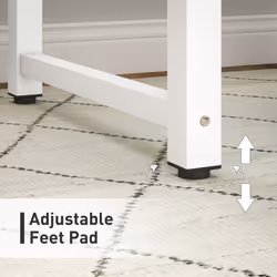 HOMCOM Computer Desk Dining Table Writing Table with Metal Frame, White