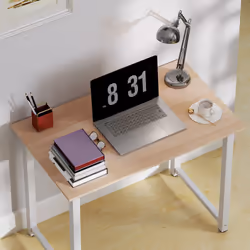 HOMCOM Computer Desk Dining Table Writing Table with Metal Frame, White - Additional view 8