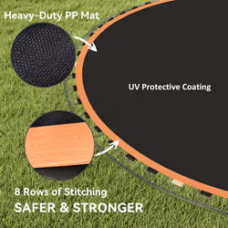 SPORTNOW Trampoline Mat with 42 V-Hooks, for 8ft Trampoline, Orange - Additional view 4