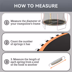 SPORTNOW Trampoline Mat with 42 V-Hooks, for 8ft Trampoline, Orange - Additional view 6