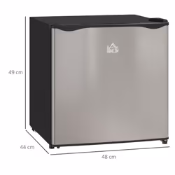 HOMCOM 46L Counter Top Fridge with Chiller Box Mini Fridge for Bedrooms Silver