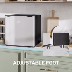 HOMCOM 46L Counter Top Fridge with Chiller Box Mini Fridge for Bedrooms Silver - Additional view 7