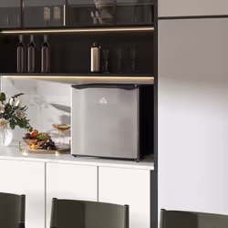 HOMCOM 46L Counter Top Fridge with Chiller Box Mini Fridge for Bedrooms Silver - Additional view 8