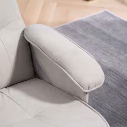HOMCOM Swivel Recliner Chair with Footstool and Wooden Base, Light Grey - Additional view 6
