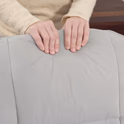 HOMCOM Swivel Recliner Chair with Footstool and Wooden Base, Light Grey - Additional view 7