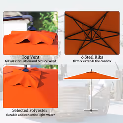 Outsunny 3 m Cantilever Parasol with Cross Base, Crank Handle, Orange - Additional view 4