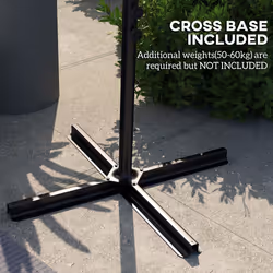 Outsunny 3 m Cantilever Parasol with Cross Base, Crank Handle, Orange - Additional view 5