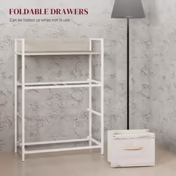 HOMCOM Bedroom Chest of Drawers 4 Drawer Dresser w/ Shelf, Natural - Additional view 5