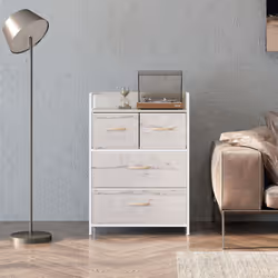 HOMCOM Bedroom Chest of Drawers 4 Drawer Dresser w/ Shelf, Natural - Additional view 7