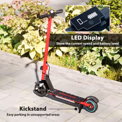 SPORTNOW Folding Electric Ride-on Scooter, Ride on Toy, Red