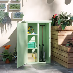 Outsunny Garden Shed Outdoor Tool Storage w/ 2 Shelves 75 x 56 x115cm Green