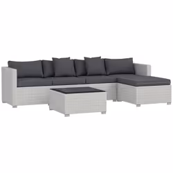 Outsunny 6 Pieces Rattan Furniture Set Garden Sofa Set Mixed Grey - Additional view 8