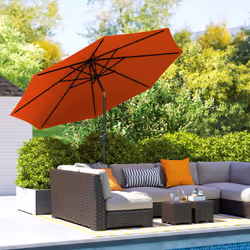 Outsunny 3(m) Garden Umbrella Outdoor Sunshade Canopy w/ Tilt & Crank Orange