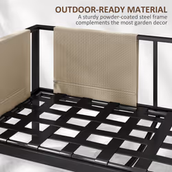 Outsunny 4 Piece Garden Furniture Set w/ Breathable Mesh Pocket, Khaki - Additional view 4