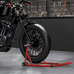 HOMCOM Front Motorcycle Paddock Stand with U&L Shaped Adapters, Red