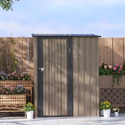 Outsunny Outdoor Storage Shed Steel Garden Shed w/ Lockable Door Light Grey - Additional view 7