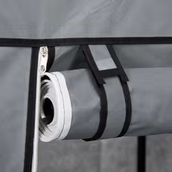 HOMCOM Fabric Portable Wardrobe with 2 Fabric Drawers, Hanging Rail, Grey - Additional view 4