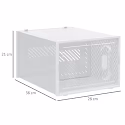 HOMCOM 8PCS Stackable Clear Plastic Shoe Storage Box for UK/EU Size 12/46