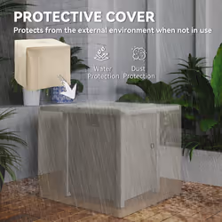 Outsunny Gas Fire Pit Table with 40,000 BTU Burner, Cover, Dark Grey - Additional view 6
