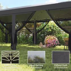 Outsunny 6 x 3(m) Pop Up Party Tent Canopy with 6 Removable Sidewalls Black