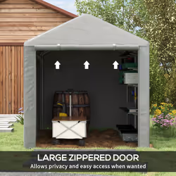 Outsunny 1.6 x 2.2m Garden Storage Shed Portable Shed Tent, Light Grey