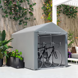 Outsunny 1.6 x 2.2m Garden Storage Shed Portable Shed Tent, Light Grey - Additional view 5