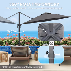 Outsunny 3 x 3(m) Cantilever Parasol Garden Umbrella with Cross Base Black