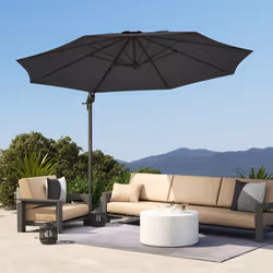 Outsunny 3 x 3(m) Cantilever Parasol Garden Umbrella with Cross Base Black - Additional view 6