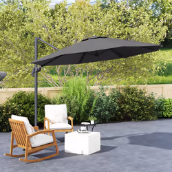 Outsunny 3 x 3(m) Cantilever Parasol Garden Umbrella with Cross Base Black - Additional view 7