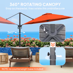 Outsunny 3 x 3(m) Cantilever Parasol Garden Umbrella with Cross Base Orange