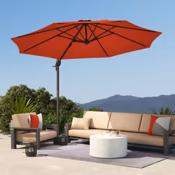 Outsunny 3 x 3(m) Cantilever Parasol Garden Umbrella with Cross Base Orange - Additional view 6