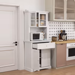 HOMCOM Kitchen Cupboard Storage Cabinet with Drawer, Doors and Shelves, White