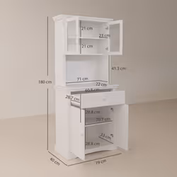 HOMCOM Kitchen Cupboard Storage Cabinet with Drawer, Doors and Shelves, White
