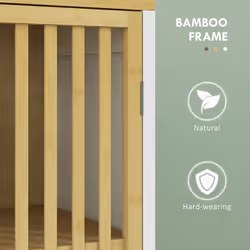 HOMCOM Bathroom Floor Cabinet Bamboo Bathroom Cupboard with Adjustable Shelf - Additional view 4