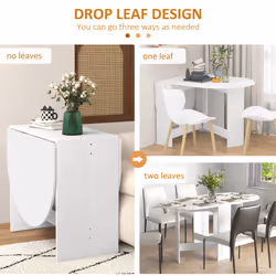 HOMCOM Oval Kitchen Table for Dining Room, Small Space - White