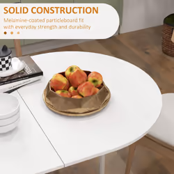HOMCOM Oval Kitchen Table for Dining Room, Small Space - White - Additional view 4