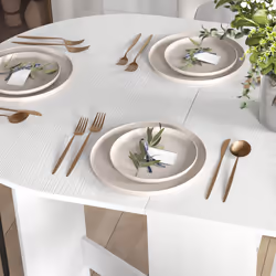 HOMCOM Oval Kitchen Table for Dining Room, Small Space - White - Additional view 7